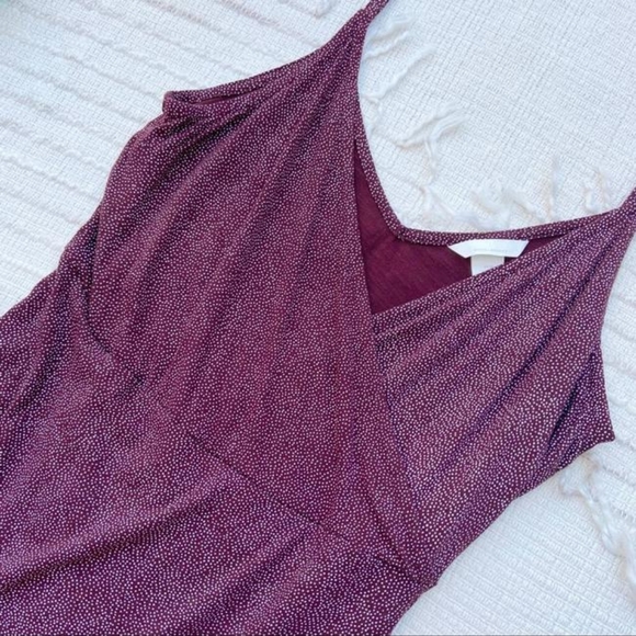 Polka Dot Wrap Casual Dress Deep V-neck - Picture 2 of 2